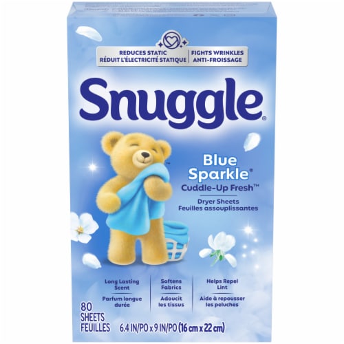 Snuggle® Blue Sparkle Fabric Softener Dryer Sheets Perspective: back