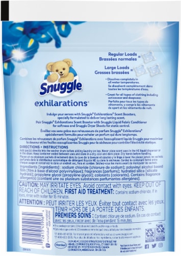 Snuggle Scent Boosters Blue Iris Bliss Concentrated Scent Pacs Fabric Refreshers Perspective: back