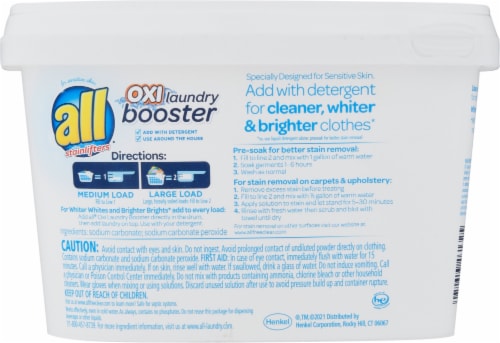 All Oxi Free Clear Booster Stain Remover Perspective: back