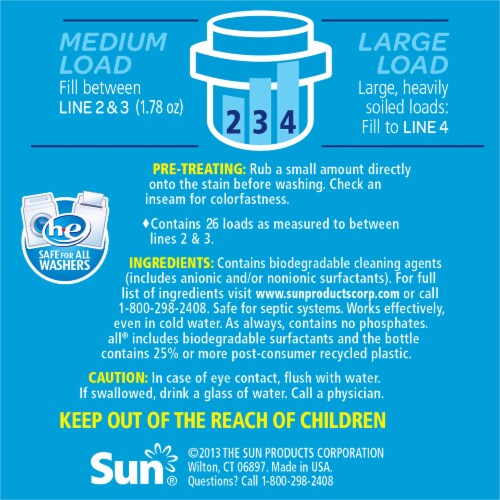 All Oxi with Stainlifters Liquid Laundry Detergent Perspective: back