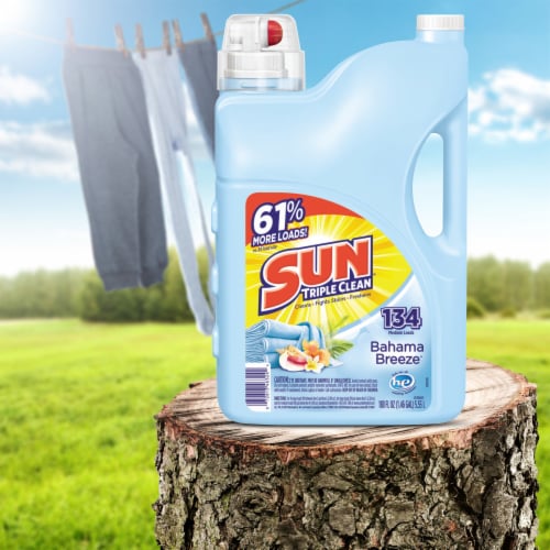 Sun Triple Clean Bahama Breeze Liquid Laundry Detergent Perspective: back