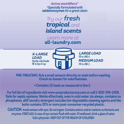 All Exhilarating Lavender Laundy Liquid Laundry Detergent Perspective: back