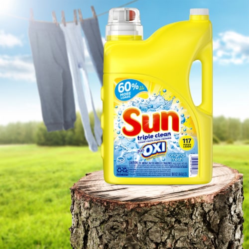 Sun Original Fresh Plus Oxy Triple Clean Liquid Laundry Detergent Perspective: back