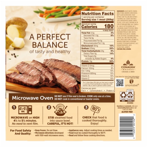 Healthy Choice Cafe Steamers Beef Merlot Frozen Meal Perspective: back
