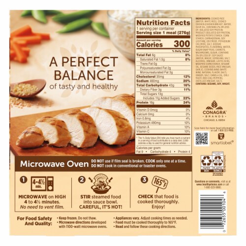 Healthy Choice® Cafe Steamers® Sweet Sesame Glazed Chicken Frozen Meal Perspective: back