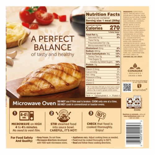 Healthy Choice Cafe Steamers Chicken Margherita With Balsamic Frozen Meal Perspective: back