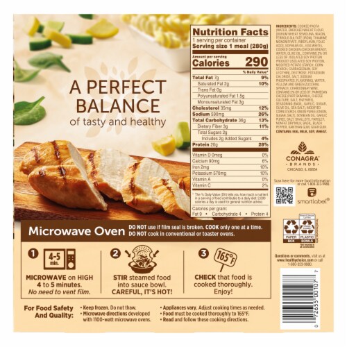 Healthy Choice Cafe Steamers Grilled Chicken Pesto With Vegetables Frozen Meal Perspective: back