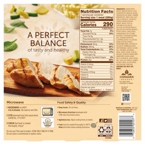 Healthy Choice Cafe Steamers Grilled Chicken Pesto with Vegetables Frozen Meal Perspective: back