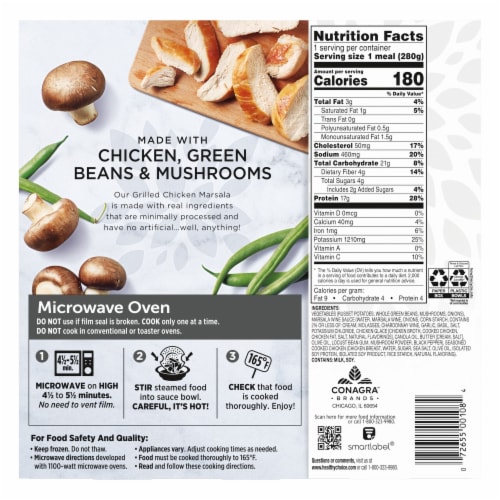 Healthy Choice Simply Steamers Grilled Chicken Marsala Frozen Meal Perspective: back