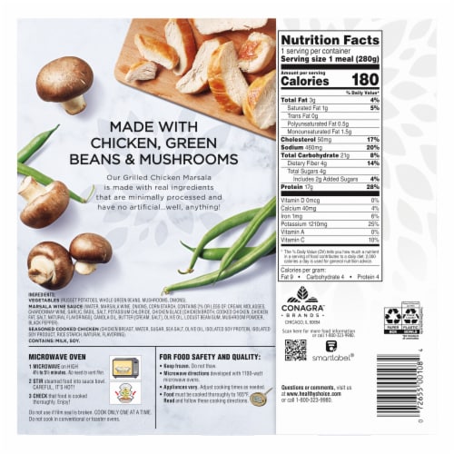 Healthy Choice Simply Steamers Grilled Chicken Marsala Frozen Meal Perspective: back