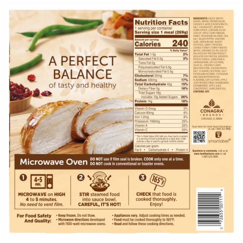 Healthy Choice Cafe Steamers Honey Glazed Turkey And Potatoes Frozen Meal Perspective: back