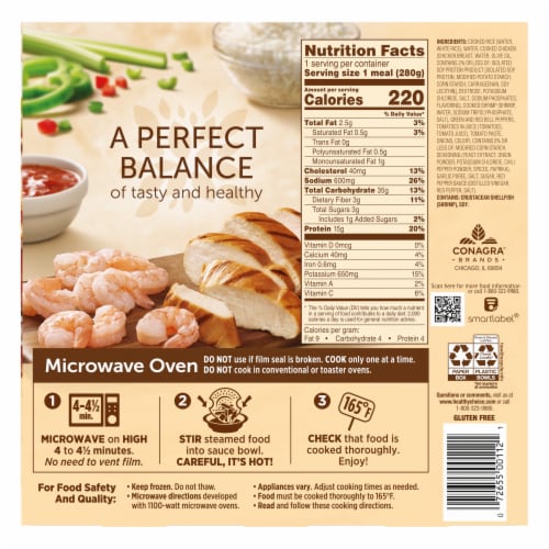 Healthy Choice® Cafe Steamers® Cajun-Style Chicken & Shrimp Frozen Meal Perspective: back