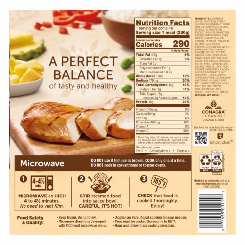 Healthy Choice Cafe Steamers Pineapple Chicken Frozen Meal Perspective: back