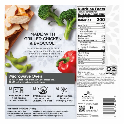 Healthy Choice Cafe Steamers Simply Chicken & Vegetable Stir Fry Frozen Meal Perspective: back