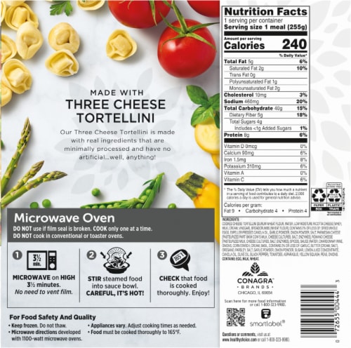 Healthy Choice® Simply Streamers Three Cheese Tortellini Single Serve Frozen Meal Perspective: back