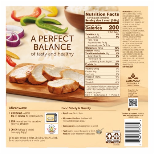 Healthy Choice Cafe Steamers Fajita Chicken Frozen Meal Perspective: back