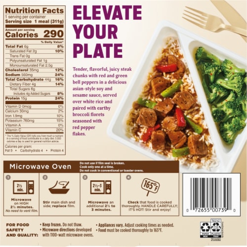 Healthy Choice® Asian-Style Steak & Peppers Frozen Meal Perspective: back