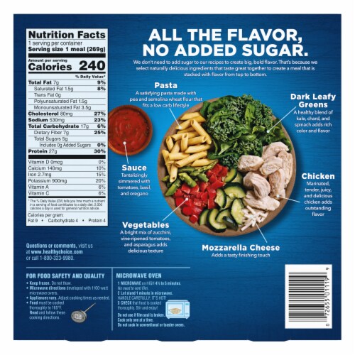Healthy Choice Zero Tomato Basil Chicken Low Carb Frozen Meal Perspective: back