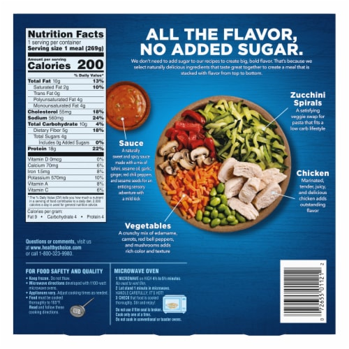 Healthy Choice® Zero Sesame Chicken with Zoodles Low Carb Frozen Meal Perspective: back