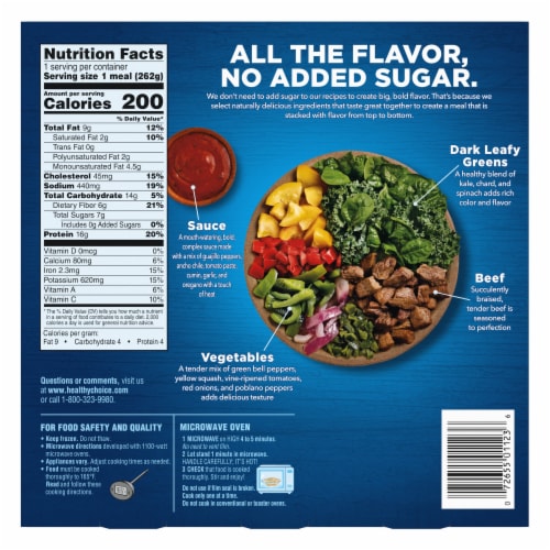 Healthy Choice Zero* Carne Asada Bowl Frozen Meal Perspective: back