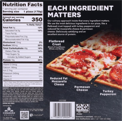 Healthy Choice® Turkey Pepperoni Cauliflower Flatbread Crust Personal Frozen Pizza