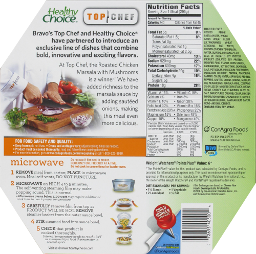 Healthy Choice Top Chef Chicken Marsala Perspective: back