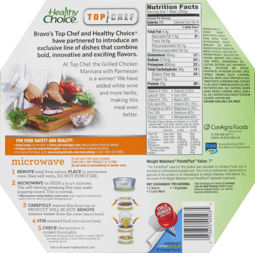 Healthy Choice Top Chef Chicken Marinara Perspective: back