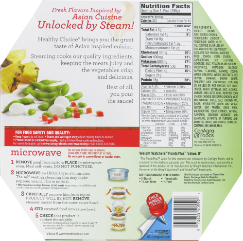 Healthy Choice Asian Inspired Pineapple Chicken Perspective: back