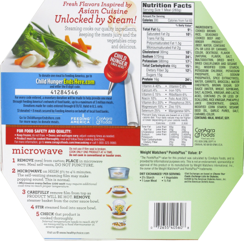 Healthy Choice Asian Inspired Beef Terijaki Perspective: back