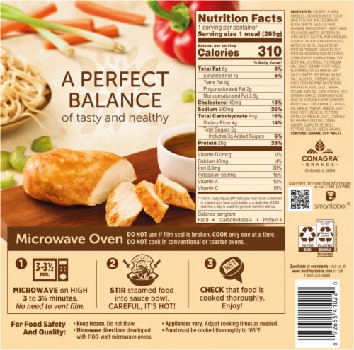 Healthy Choice® Cafe Steamers® Chicken Lo Mein Single Serve Frozen Meal Perspective: back