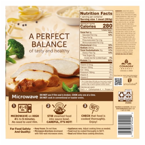Healthy Choice® Cafe Steamers Chicken Fettuccini Alfredo Frozen Meal Perspective: back