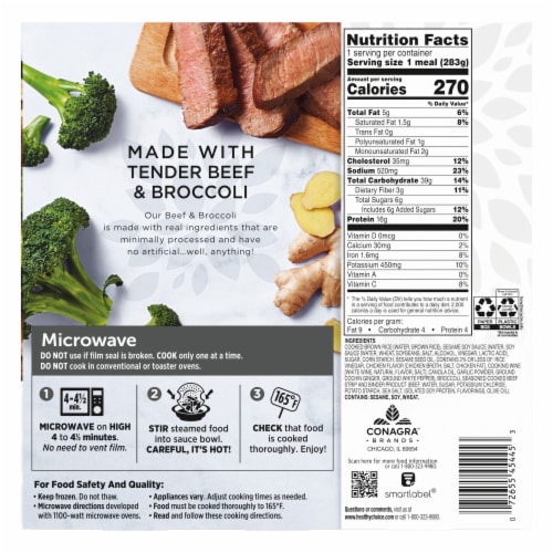 Healthy Choice® Simply Steamers Beef & Broccoli Meal Frozen Meal Perspective: back