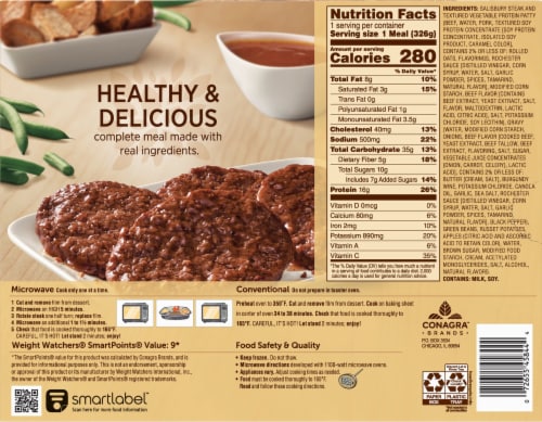 Healthy Choice Homestyle Salisbury Steak Frozen Meal Perspective: back