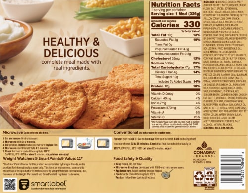 Healthy Choice Classics Country Fried Chicken Frozen Meal Perspective: back
