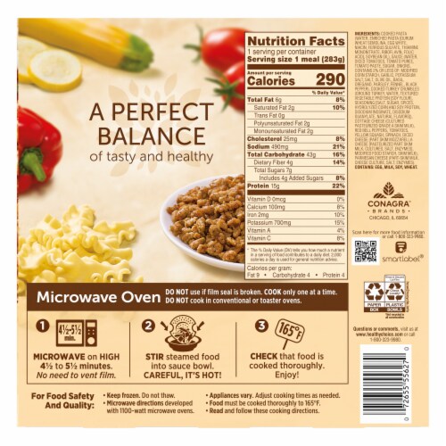 Healthy Choice Café Steamers Turkey Sausage Lasagna Bowl Frozen Meal Perspective: back