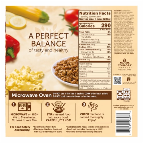 Healthy Choice Café Steamers Turkey Sausage Lasagna Bowl Frozen Meal Perspective: back