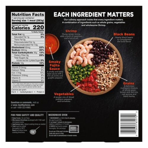 Healthy Choice® Power Bowls Shrimp Fajita Frozen Meal Perspective: back