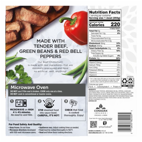Healthy Choice Simply Steamers Beef Chimichurri Frozen Meal Perspective: back