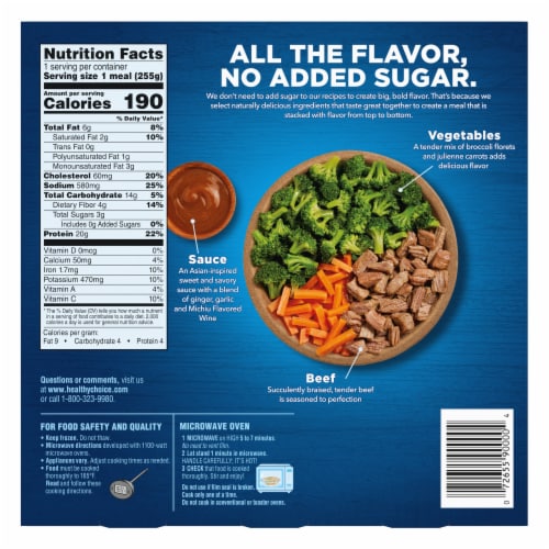 Healthy Choice Zero Low Carb Beef And Broccoli Bowl Frozen Meal Perspective: back