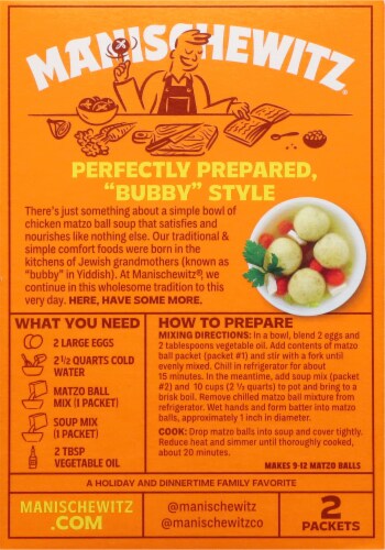 Manischewitz® Matzo Ball & Soup Mix Perspective: back