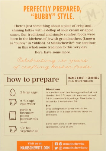 Manischewitz® Garlic & Rosemary Potato Pancake Mix Perspective: back