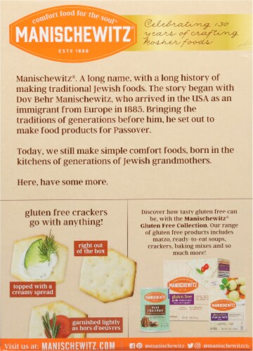 Manischewitz® Gluten Free Garlic And Rosemary Crackers Perspective: back