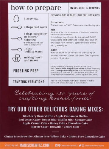 Manischewitz® Fudgey Gooey Brownie Mix Perspective: back