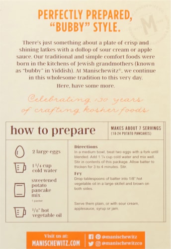 Manischewitz® Sweet Potato Pancake Mix Perspective: back