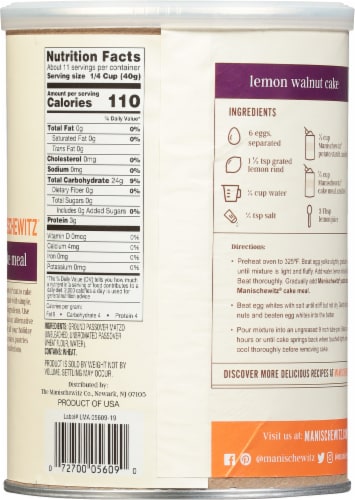 Manischewitz® Cake Meal Perspective: back