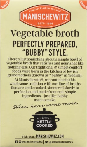 Manischewitz® Asceptic Vegetable Broth Perspective: back