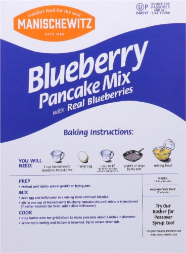 Manischewitz® Blueberry Pancake Mix Perspective: back