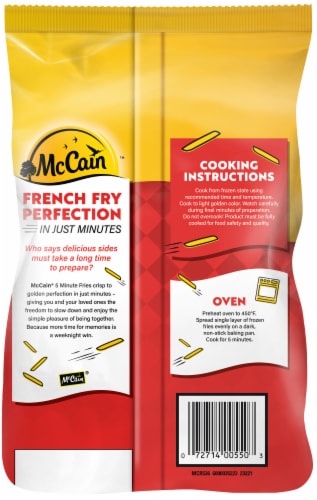 McCain 5 Minute Shoestring Fries, Frozen Potatoes Perspective: back