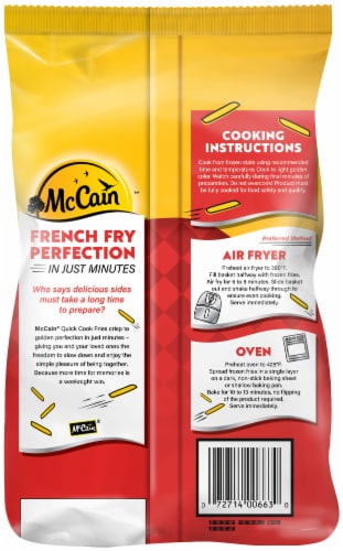 McCain Quick Cook Straight Cut French Fries, Frozen Potatoes Perspective: back