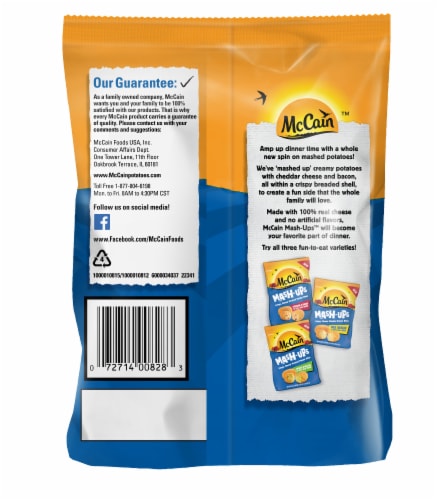 McCain Mash-Ups, Mild Cheddar Mashed Potato Bites Perspective: back